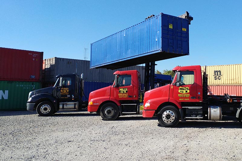 Steel Storage Container Lifted Up